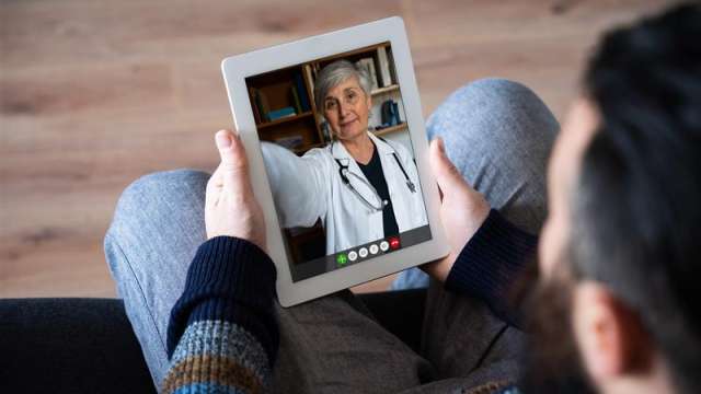 Patient on video visit